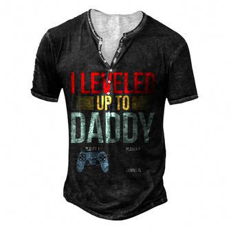 1St Time Dad Est 2022 New First Fathers Gaming Daddy 2022 Men's Henley Button-Down 3D Print T-shirt - Thegiftio UK