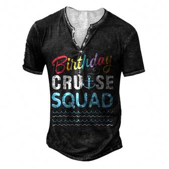 Birthday Cruise Squad Lover Happy To Me Captain King Queen  Men's Henley Button-Down 3D Print T-shirt