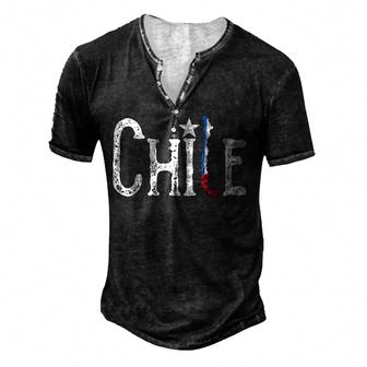 Chile Flag Chile Map Chile Independence Day 2022 Gift   Men's Henley Button-Down 3D Print T-shirt