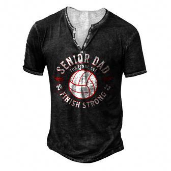 2023 Senior Volleyball Dad Men's Henley Button-Down 3D Print T-shirt - Thegiftio UK
