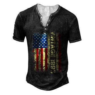 29 Year Old Gifts Vintage 1993 American Flag 29Th Birthday Men's Henley Button-Down 3D Print T-shirt - Thegiftio UK