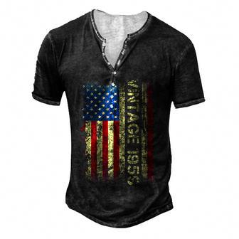 63 Year Old Gifts Vintage 1959 American Flag 63Rd Birthday Men's Henley Button-Down 3D Print T-shirt - Thegiftio UK