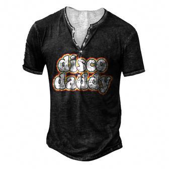 70S Disco Daddy 1970 Costumes For Men 70S Party Night Men's Henley Button-Down 3D Print T-shirt - Thegiftio UK