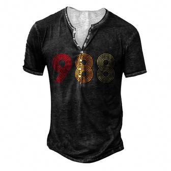 988 Suicide Prevention Hotline Health Mental Awareness Men's Henley Button-Down 3D Print T-shirt - Thegiftio UK