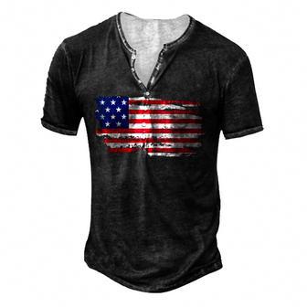 America Patriotic Flag Happy 4Th Of July Usa Independence Men's Henley Button-Down 3D Print T-shirt - Thegiftio UK