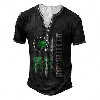 American Flag Patriots Lets Go Brandon St Patricks Day Men's Henley Button-Down 3D Print T-shirt - Thegiftio UK