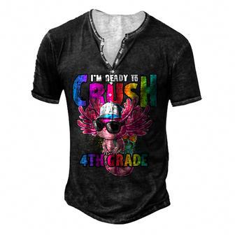 Anime Axolotl Waifu Who Love Anime Ramen And Sketching Japan V4 Men's Henley Button-Down 3D Print T-shirt - Thegiftio UK