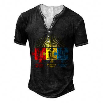Autism Awareness Puzzle Chemical Element V2 Men's Henley Button-Down 3D Print T-shirt - Thegiftio UK