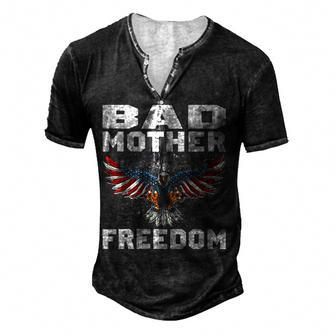 Bad Mother Freedom Men's Henley T-Shirt - Seseable