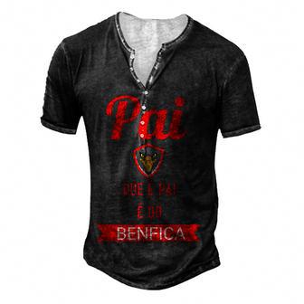 Benfica Dad Fathers Day Men's Henley Button-Down 3D Print T-shirt - Thegiftio UK