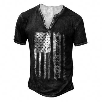 Best Bonus Dad Ever V2 Men's Henley Button-Down 3D Print T-shirt - Thegiftio UK