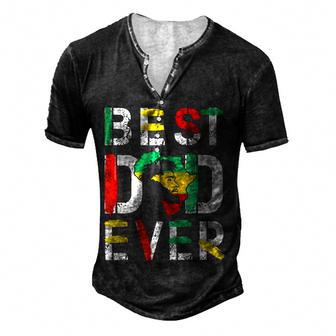 Best Dad Ever Junenth Flag Men Africa Map Freedom Day Men's Henley Button-Down 3D Print T-shirt - Thegiftio UK