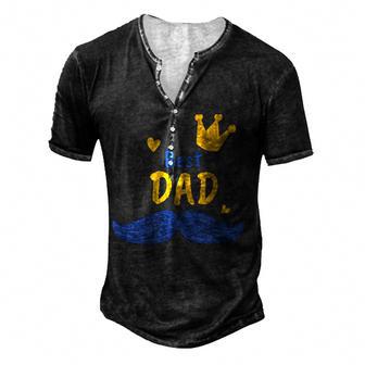 Best Dad Happy Fathers Day Ideas For Dad Mustache Men's Henley Button-Down 3D Print T-shirt - Thegiftio UK