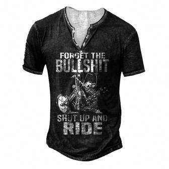 Biker Shut Up & Ride Men's Henley T-Shirt - Seseable