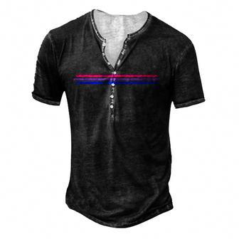 Bisexuality Flag Lgbt Bi Pride Men's Henley Button-Down 3D Print T-shirt - Thegiftio UK
