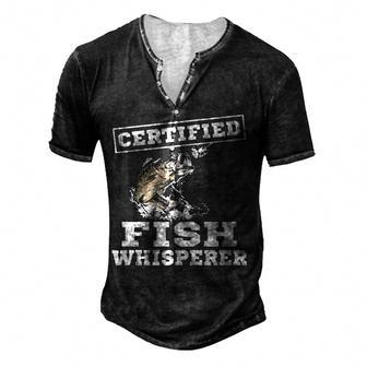 Certified Fish Whisperer V2 Men's Henley T-Shirt - Seseable