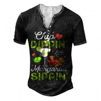 Chip Dippin And Margarita Sippin Funny Cinco De Mayo Men Men's Henley Button-Down 3D Print T-shirt - Thegiftio UK