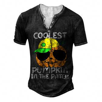 Coolest Pumpkin In The Patch Halloween Boys Girls Men V5 Men's Henley Button-Down 3D Print T-shirt - Thegiftio UK