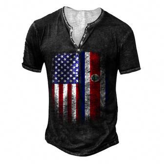 Costa Rican American Flag Costa Rica Usa Gift America Men's Henley Button-Down 3D Print T-shirt - Thegiftio UK