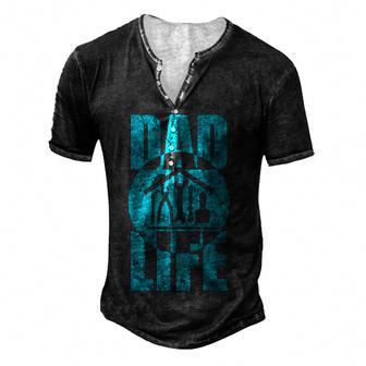 Cute Dad Life With Tool Funny Mechanic Fathers Day Men's Henley Button-Down 3D Print T-shirt - Thegiftio UK
