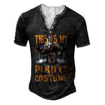 Cute This Is My Pirate Costume Halloween Costume Gifts Men Men's Henley Button-Down 3D Print T-shirt - Thegiftio UK