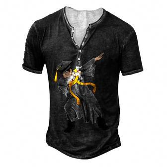 Dabbing Graduation Class Of 2022 Funny Graduation For Men Men's Henley Button-Down 3D Print T-shirt - Thegiftio UK