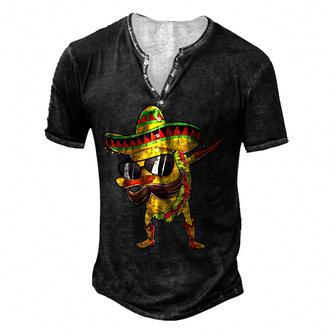 Dabbing Taco Cinco De Mayo Boys Men Toddler Mexican Food Dab Men's Henley Button-Down 3D Print T-shirt - Thegiftio UK