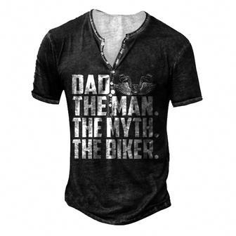 Dad The Biker Men's Henley T-Shirt - Seseable
