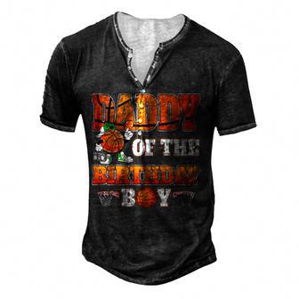 Daddy Of The Birthday Boy Basketball Player Family B-Day Men's Henley Button-Down 3D Print T-shirt - Thegiftio UK