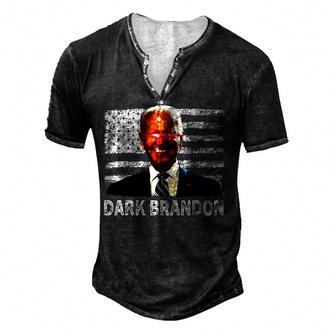 Dark Brandon Funny Biden Saving America Flag Political Men's Henley Button-Down 3D Print T-shirt - Thegiftio UK