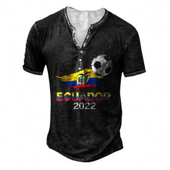 Ecuador Flag Jersey Supporter Ecuadorean Soccer Team Men's Henley Button-Down 3D Print T-shirt - Thegiftio UK