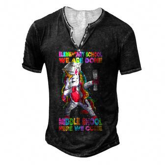 Elementary School Graduation Magical Unicorn Gift Boys Girls Men's Henley Button-Down 3D Print T-shirt - Thegiftio UK