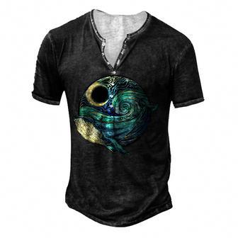 Environmentalism Humpback Whale Gifts For Conservation V2 Men's Henley Button-Down 3D Print T-shirt - Thegiftio UK