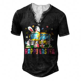 Every Bunnys Favorite School Bus Driver Happy Easter Day Men's Henley Button-Down 3D Print T-shirt - Thegiftio UK