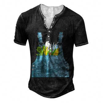 Farmer Farm Farming Life Halloween Costume For Men Boys Kids Men's Henley Button-Down 3D Print T-shirt - Thegiftio UK