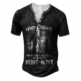 Father & Daughter Always Heart To Heart Men's Henley T-Shirt - Seseable