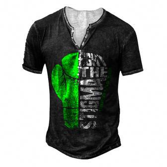 Fight The Stigma Mental Health Awareness Green Ribbon Men's Henley Button-Down 3D Print T-shirt - Thegiftio UK