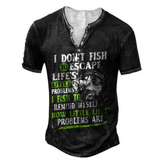Fish To Escape Men's Henley T-Shirt - Seseable