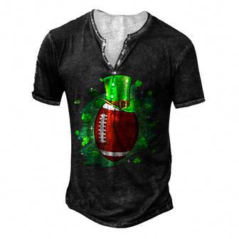 Football St Patricks Day Leprechaun Shamrock Irish Boys Kids Men's Henley Button-Down 3D Print T-shirt - Thegiftio UK