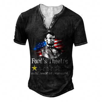 Fords Theatre Awful Would Not Recommend Review Men's Henley Button-Down 3D Print T-shirt - Thegiftio UK
