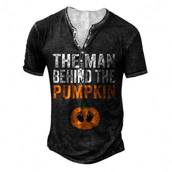 Funny Halloween Pregnancy Men Expecting Pumpkin Costume Men's Henley Button-Down 3D Print T-shirt - Thegiftio UK