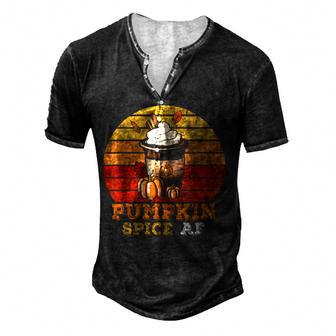 Funny Thanksgiving Pumpkin Spice Af Men Husband Halloween Men's Henley Button-Down 3D Print T-shirt - Thegiftio UK