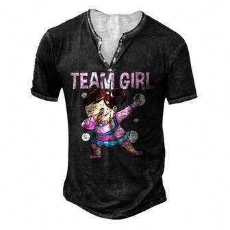 Gender Reveal Party Pink Baby Announcement Team Girl Men's Henley Button-Down 3D Print T-shirt - Thegiftio UK