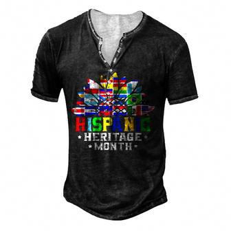 Gifts National Hispanic Heritage Month Decoration Flags Men's Henley Button-Down 3D Print T-shirt - Thegiftio UK