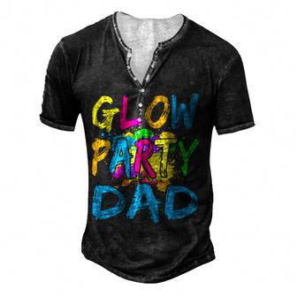 Glow Party Clothing Glow Party T Glow Party Dad Men's Henley Button-Down 3D Print T-shirt - Thegiftio UK