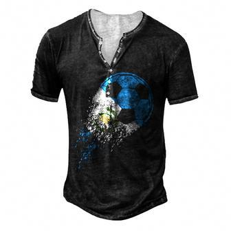 Guatemala Soccer Guatemalan Flag Pride Soccer Player Men's Henley Button-Down 3D Print T-shirt - Thegiftio UK