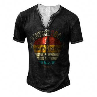 Guitar Lover 14 Year Old Gifts Vintage 2008 Limited Edition Men's Henley Button-Down 3D Print T-shirt - Thegiftio UK