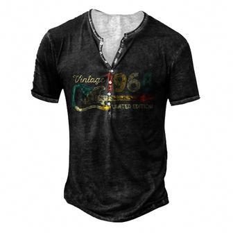 Guitar Lover 56 Year Old Gifts Vintage 1966 Limited Edition Men's Henley Button-Down 3D Print T-shirt - Thegiftio UK