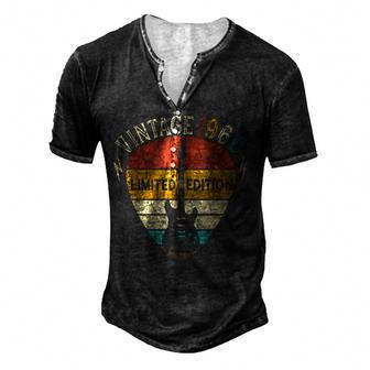 Guitar Lover 62 Years Old Gift Vintage 1960 62Th Birthday Men's Henley Button-Down 3D Print T-shirt - Thegiftio UK