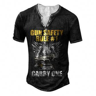 Gun Safety V2 Men's Henley T-Shirt - Seseable